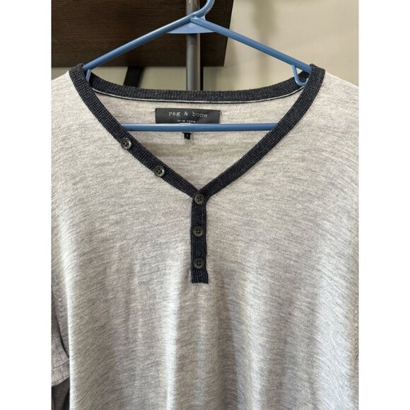 rag & bone Melange 100% Wool Sweater Black Grey Mens Size Large - Picture 3 of 6